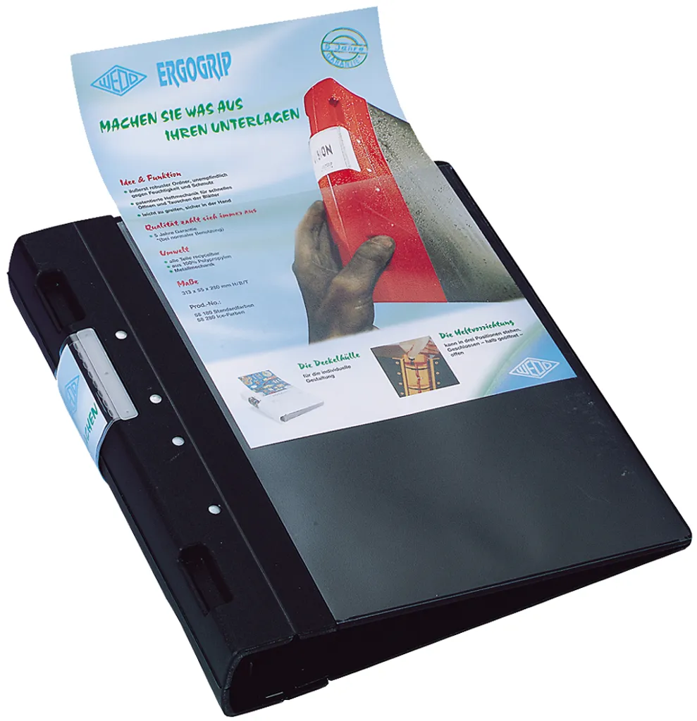 Classeur à anneaux noir 38mm WEDO ErgoGrip - Classeur de présentation