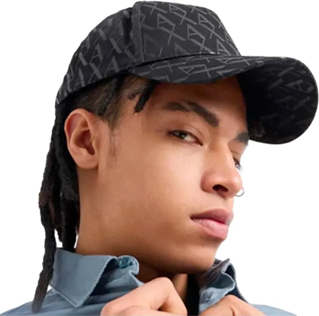 Casquette Armani Exchange noire à motif tissé intégral et taille unique - 2