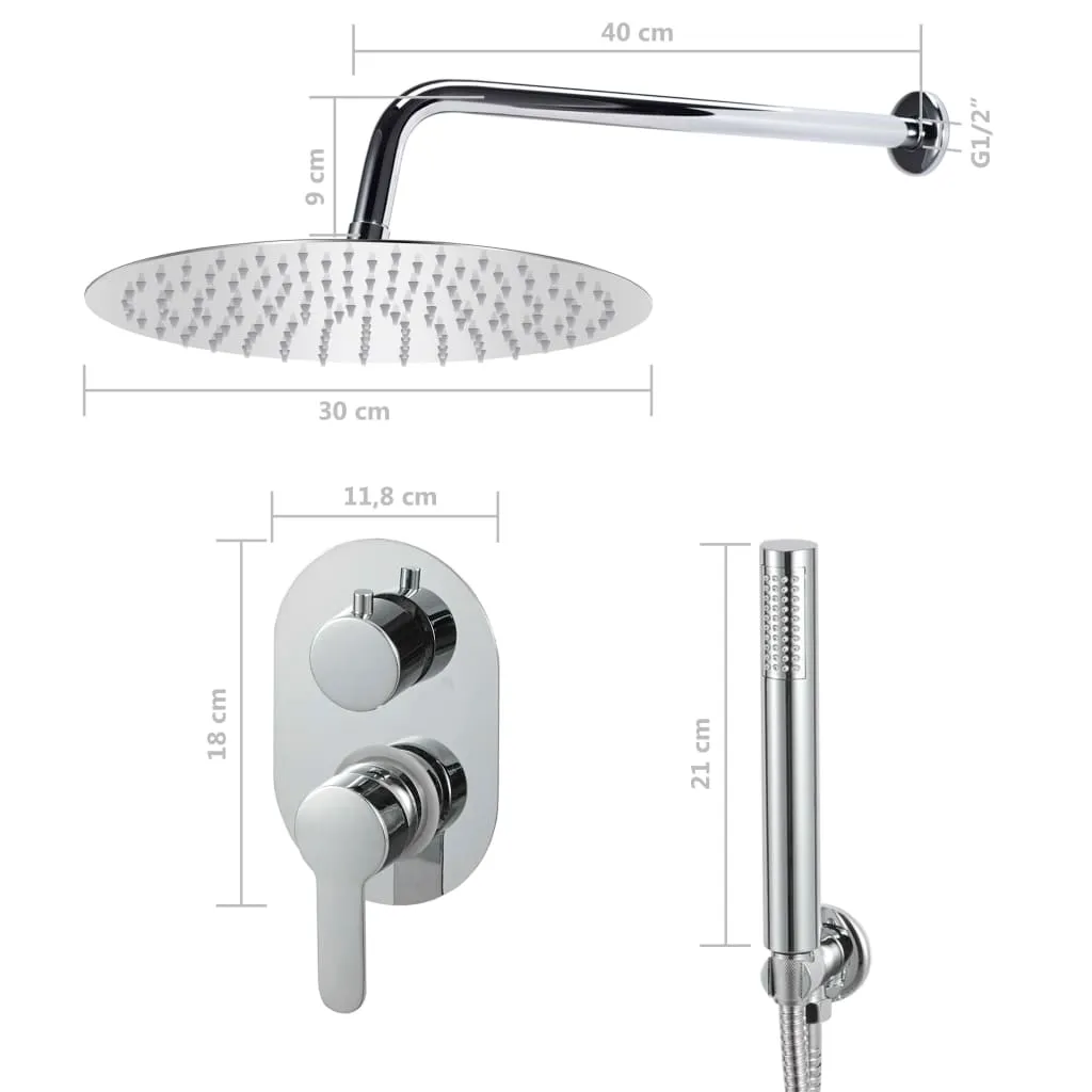 Ensemble de douche vidaXL inox 201 pour rénovation salle de bain