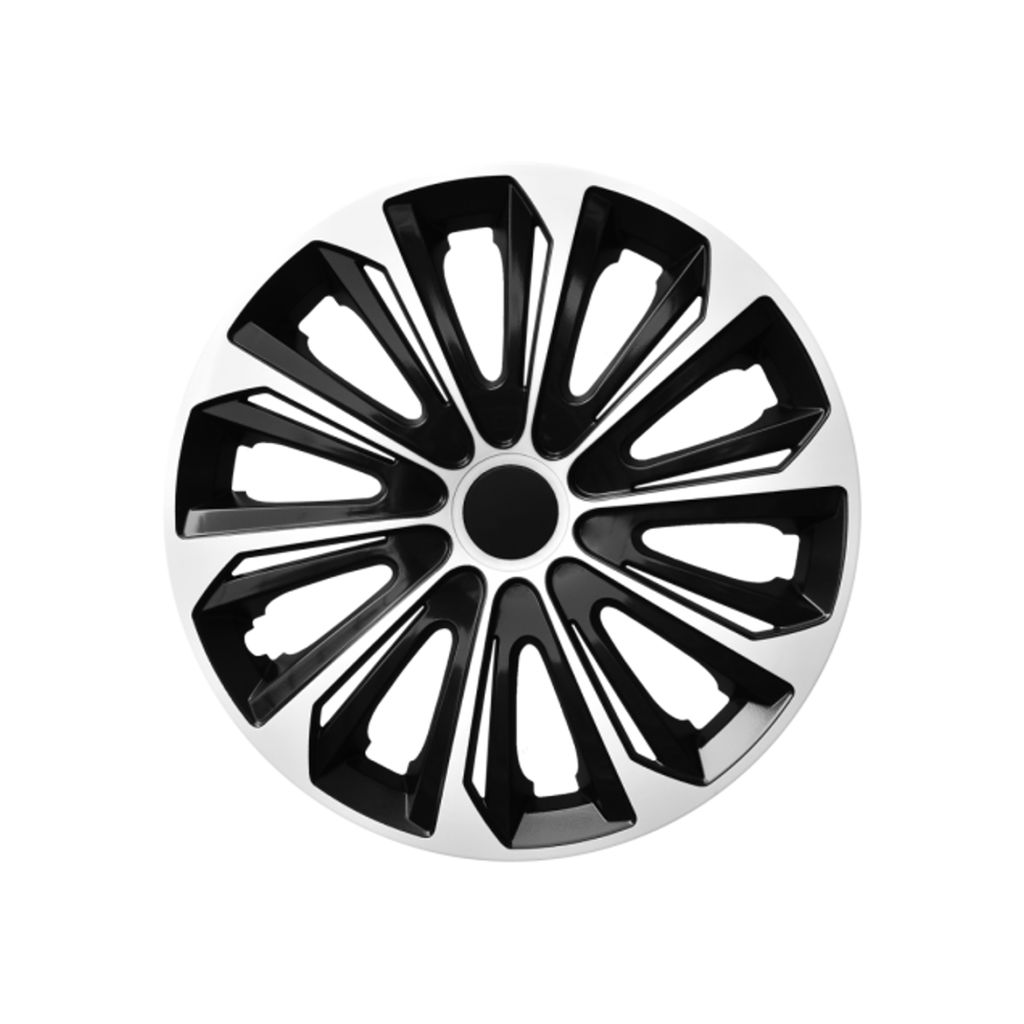 4× NRM Radkappe EXTRA STRONG 14 weiß//schwarz