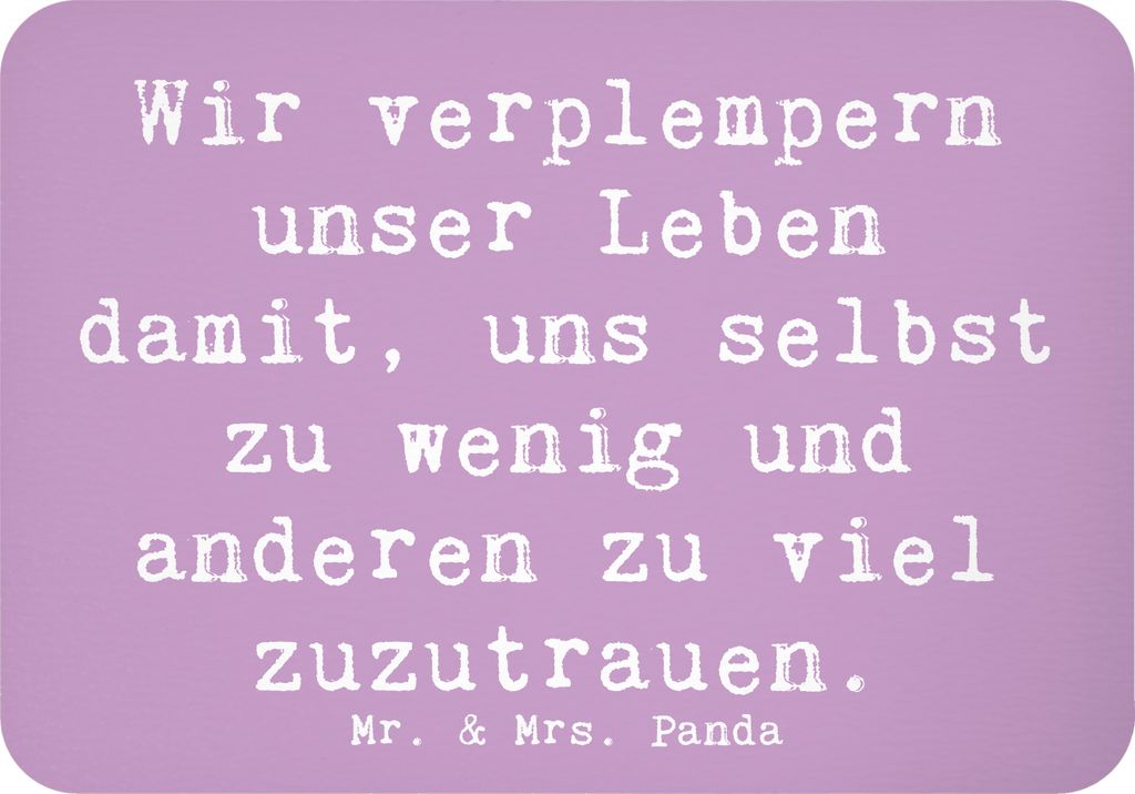 Mr. & Mrs. Panda magnet Spruch Leichtigkeit und Vertrauen - Lavendeltraum - Geschenk, Notizhalter, Zauber, Motivation, Gefühl, Freiheit, Kühlschr...