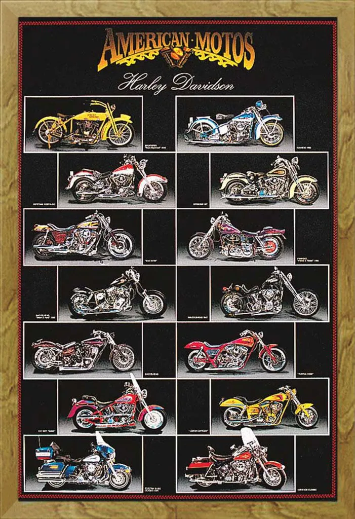 Déco Murale Garage Harley Davidson : Poster Chart et Cadre Shinsuke