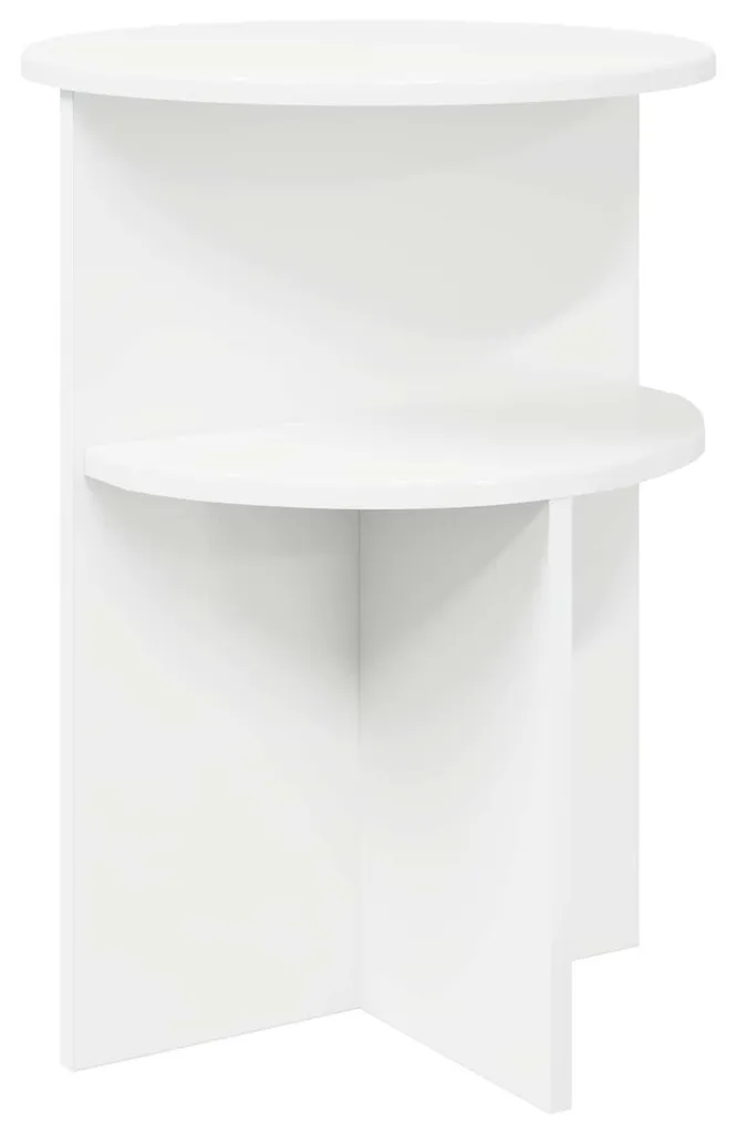 vidaXL Table d'appoint avec rangement blanche Ø39,5x55cm aggloméré