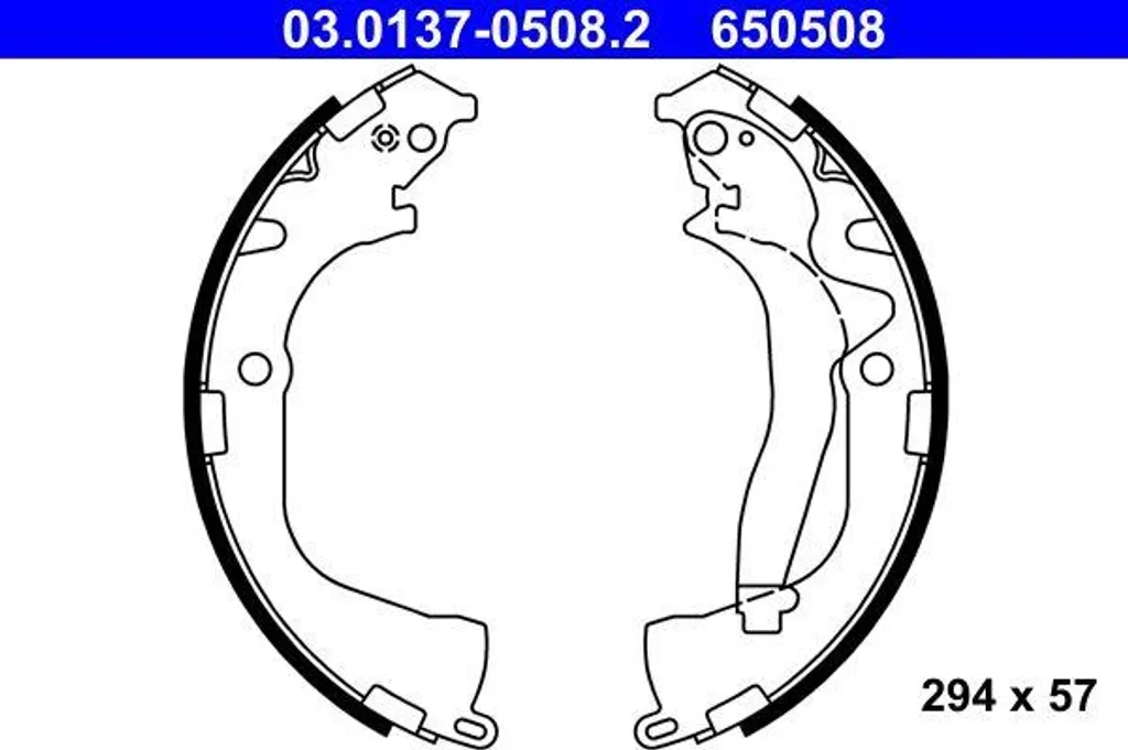 Jeu de mâchoires de frein ATE 03.0137-0508.2 pour Amarok OE 2H0698525