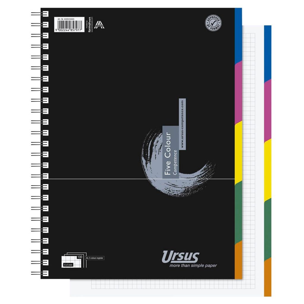 Ursus® Collegeblöcke Competence kariert DIN A4 Rand rundum, Produktbild 