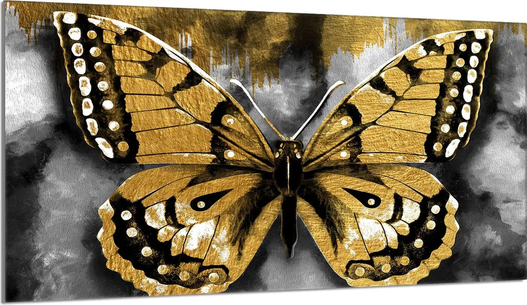 Copripiano Cottura Ceramica 90x52 Vetro Temperato Farfalla Dorata