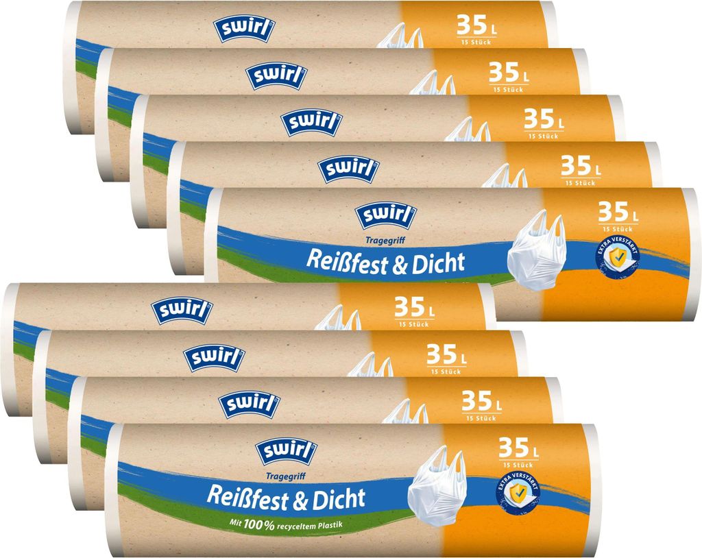 9x Swirl Tragegriff Müllbeutel 35L ( 15 stk./Rolle ) Produktbild 