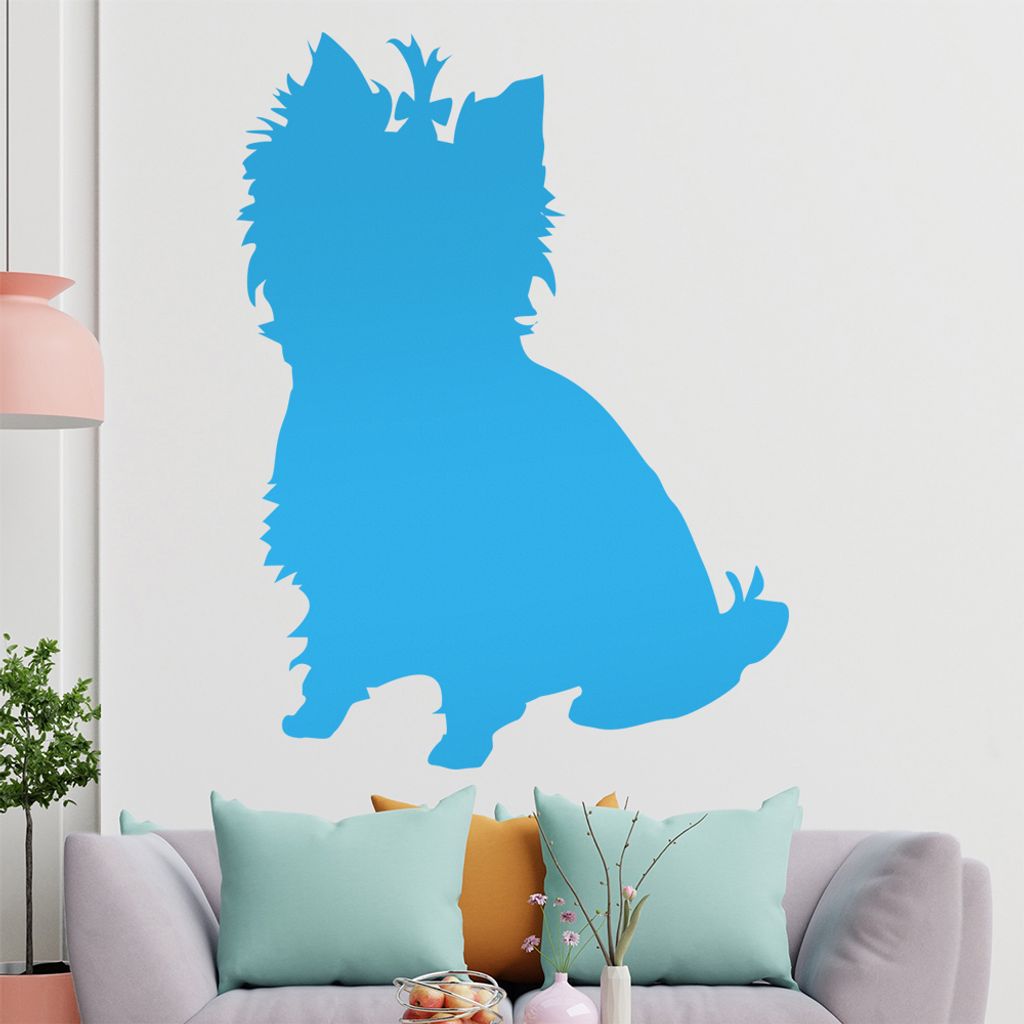 KIWISTAR Yorkshire Silhouette Wandtattoo in 6 Größen - Wandaufkleber Wall Sticker - Dekoration, Küche, Wohnzimmer, Schlafzimmer, Badezimmer