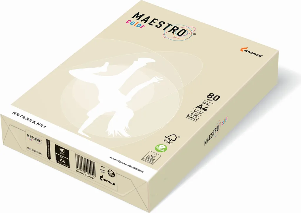 Carta A4 Vaniglia per Scrapbooking e Stampa | Maestro Color Mondi 80g
