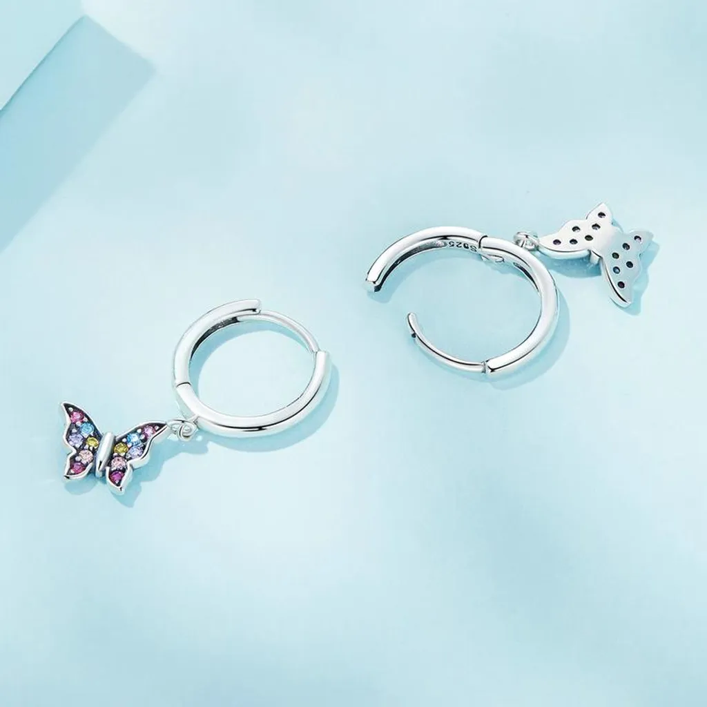 Orecchini Pendenti A Farfalla In Argento Sterling 925 - Ipoallergenici, Con Confezione Regalo, Regalo Per Donna