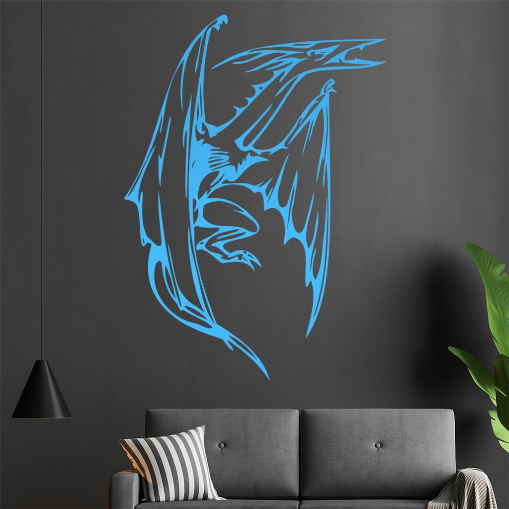 Urzeit Drache Wandtattoo in 6 Größen - Wandaufkleber Wall Sticker - Dekoration, Küche, Wohnzimmer, Schlafzimmer, Badezimmer
