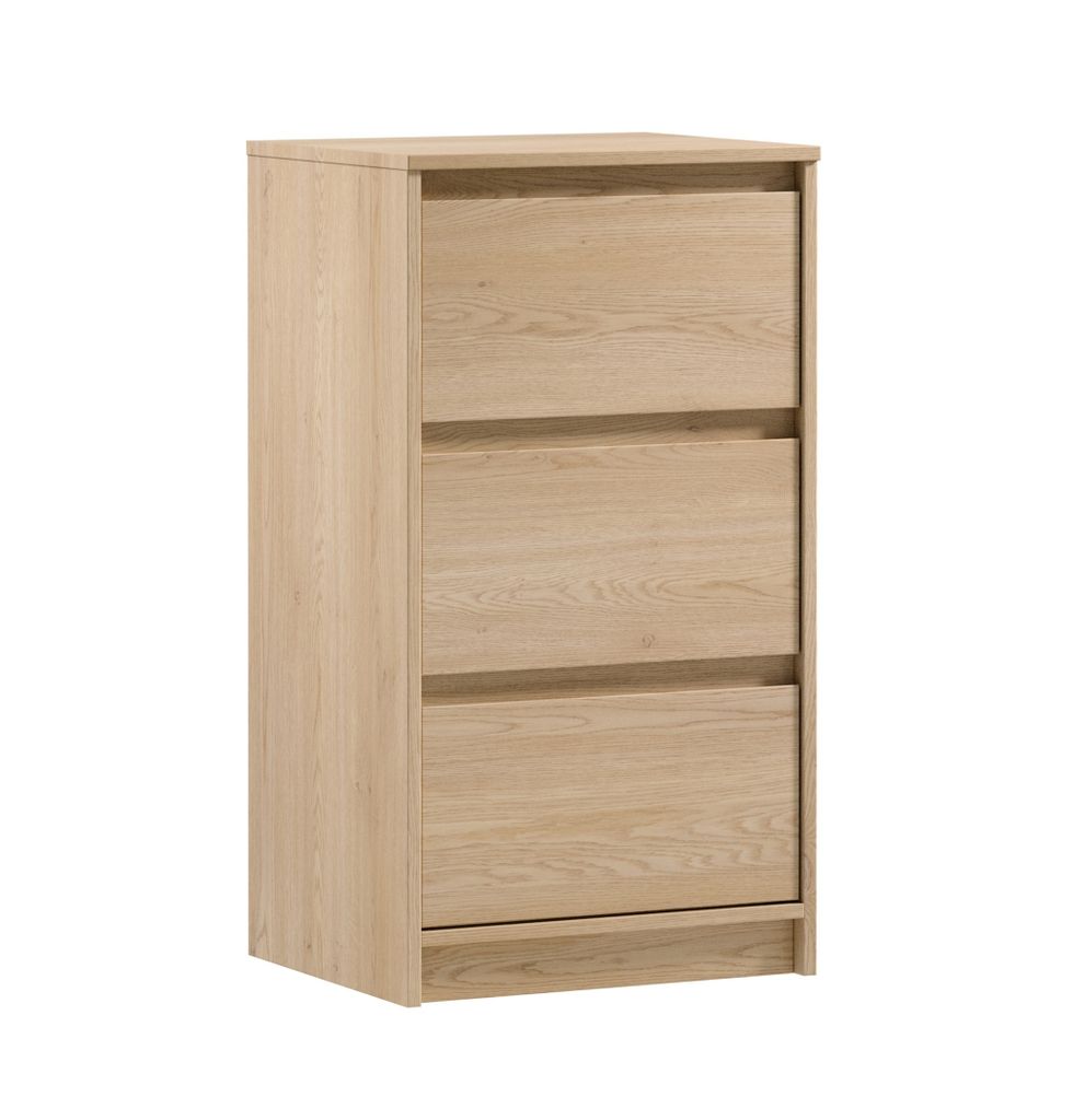 AX LIVING Kommode mit Schubladen „Mormanno K3SW“ – 47cm, Eiche Cremona