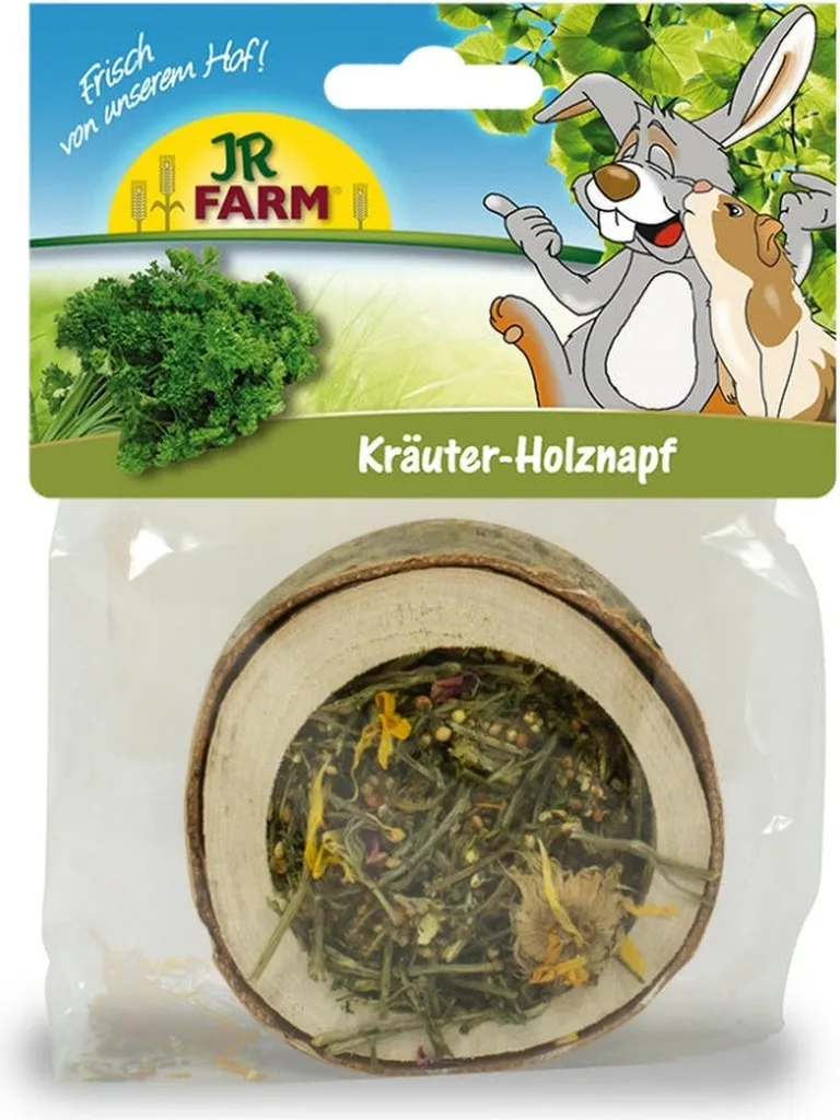 Ciotola in Legno JR Farm con Erbe Alpine: Lo Snack Sano per Roditori