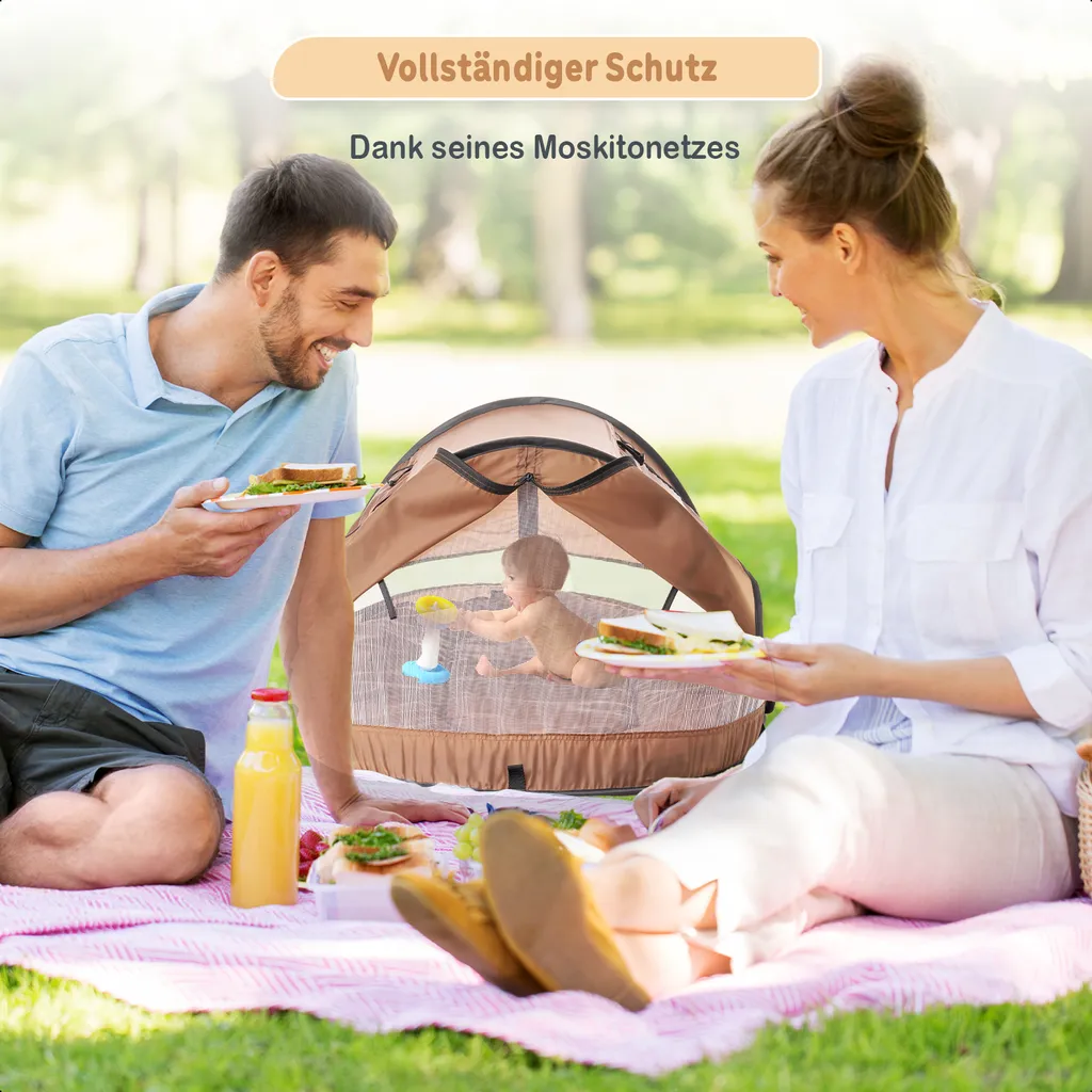 Lit de Bébé Nomade pour Vacances et Sorties avec Matelas Confortable