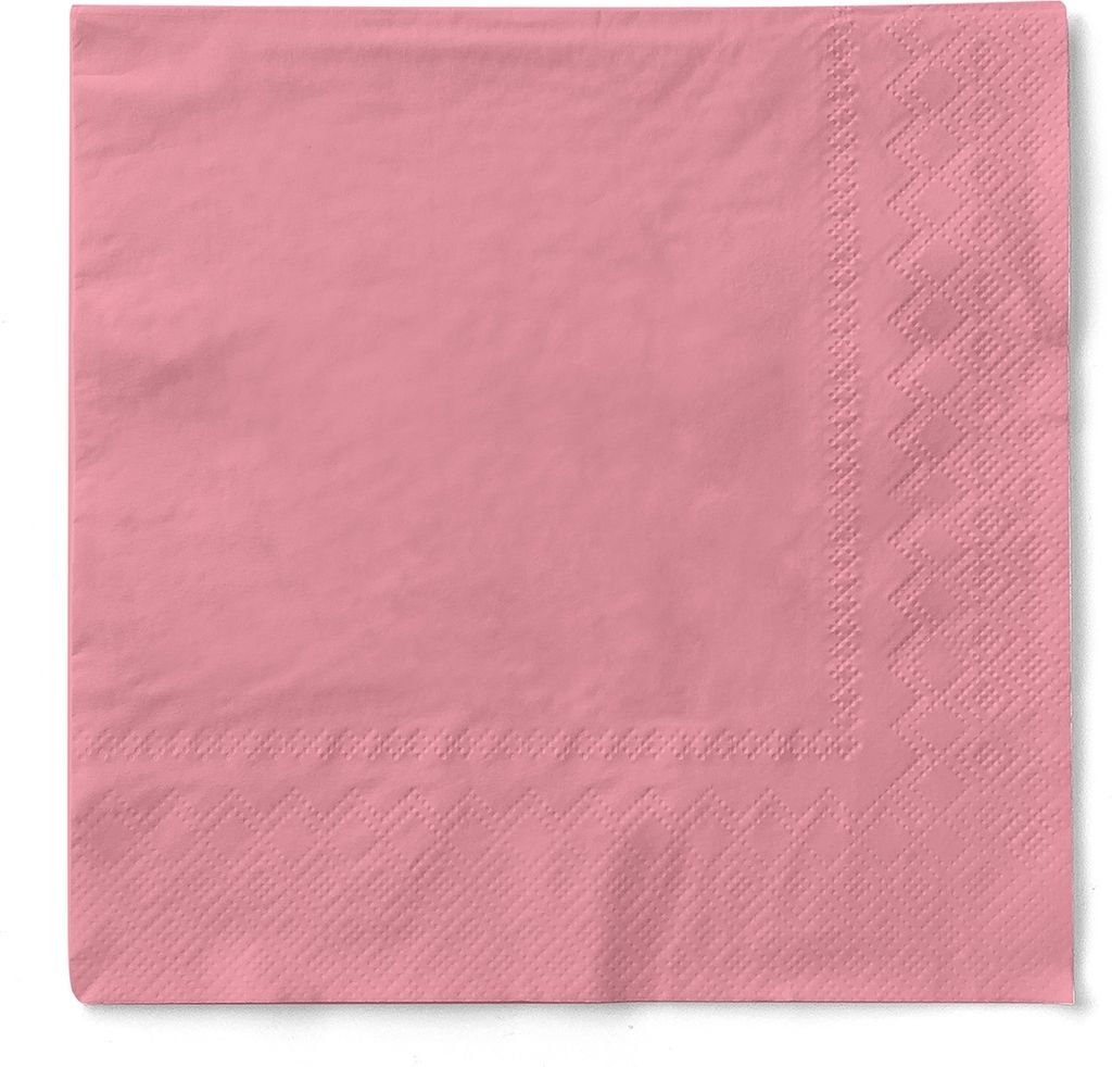 Serviette aus GMI Tissue , 3-lagig , 33 x 33 cm, 1/4 Falz, 100 Stück : rosa