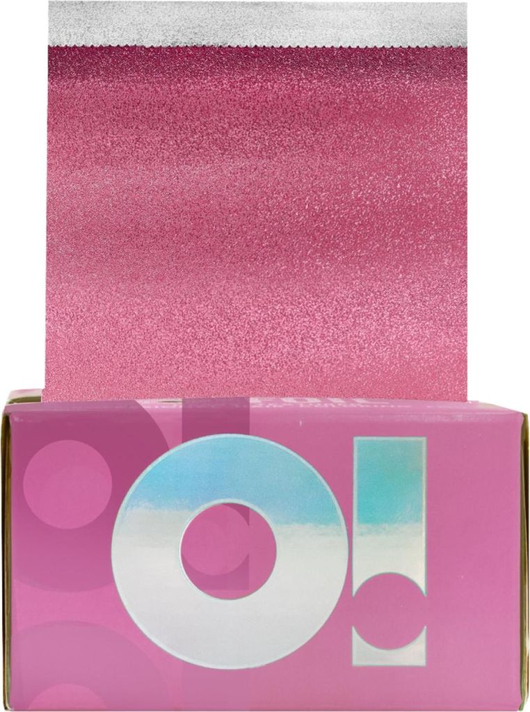 O! Tools Pink Chick - Gerillte Friseurfolie in Blättern 500 Stück