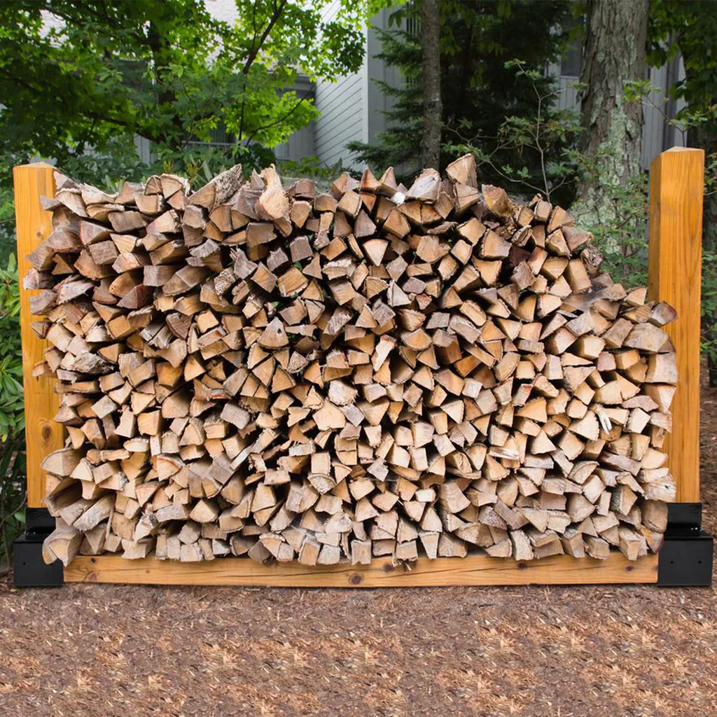 Support d'Empilage du Bois de Cheminée Robuste pour Rangement Extérieur
