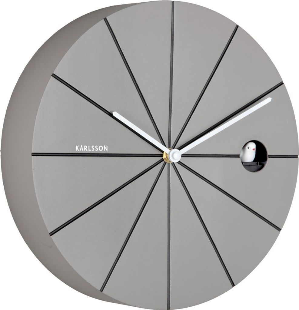 Karlsson - Wanduhr Destacado Cuckoo - Dunkelgrau mit Schwarz - Ø28cm