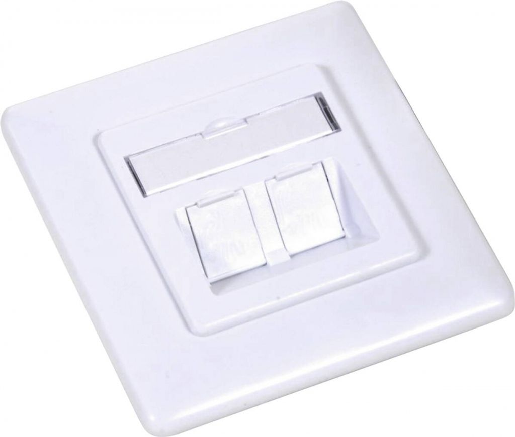 Koscom 44024, 2 x RJ-45, Eingebaut, Weiß, 80 mm, 80 mm, 5 cm