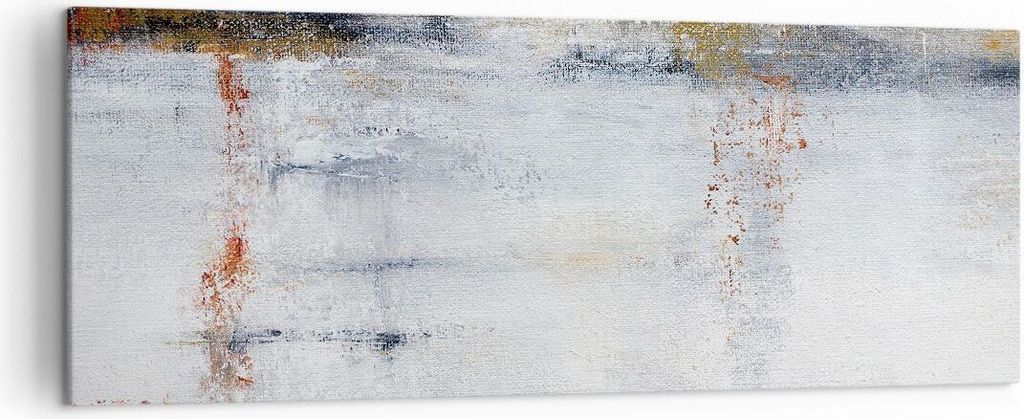 Bild auf Leinwand - Leinwandbild - Einteilig - Abstraktion weiß verschwommen - 140x50cm - Wand Bild - Wanddeko - Wandbilder - Leinwanddruck - Bild...