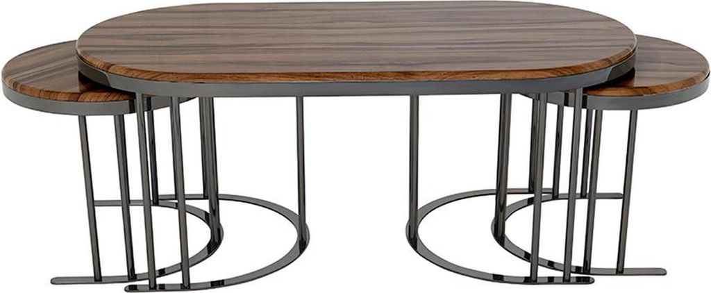 Kaffeetisch 3x Couchtisch Beistelltisch Design Braun Tische Wohnzimmertisch