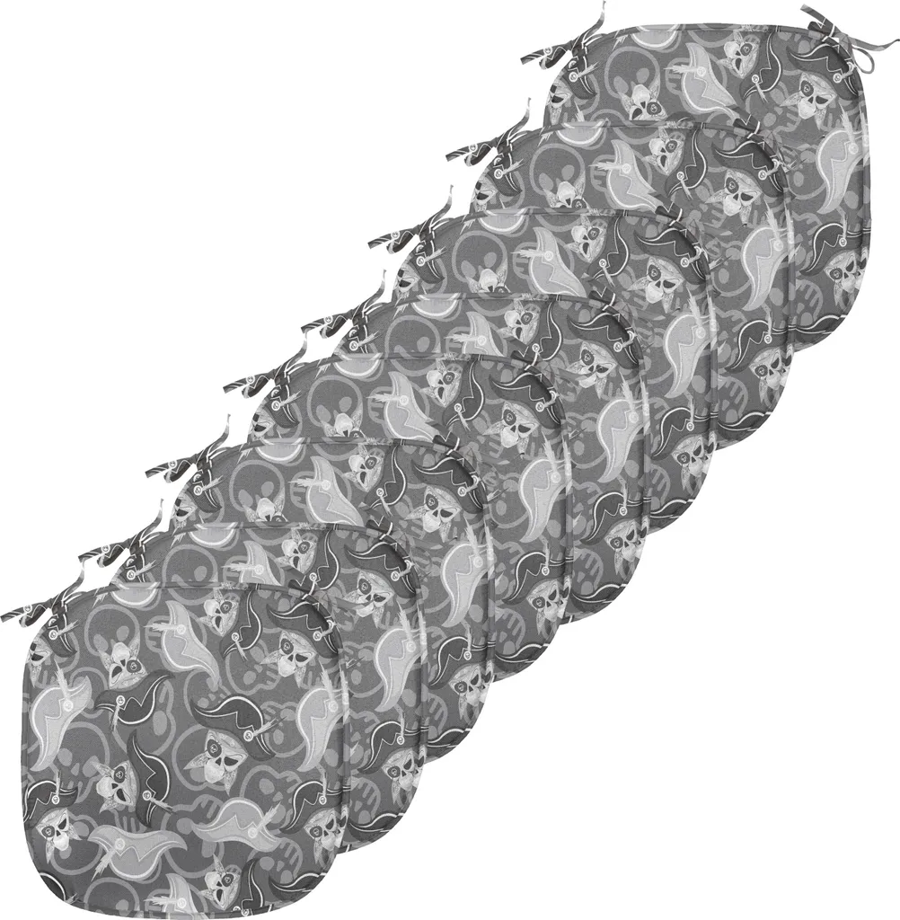 ABAKUHAUS Pirates Lot de 8 Galettes de Chaise 40x40 cm Gris Clair