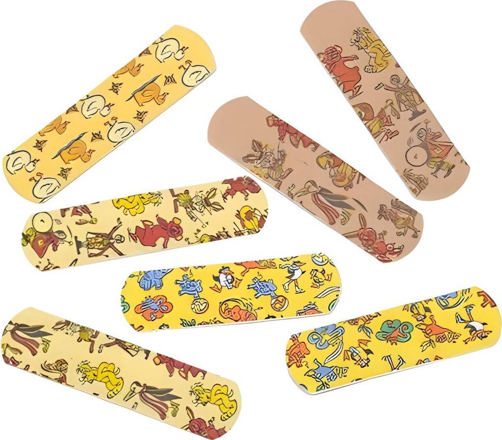 LEINA Kinder Pflaster 19 x 72 mm wasserfest bunte Motive 50 Pflaster