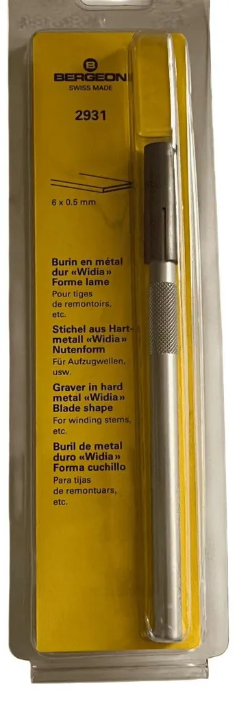 Burineur Widia Bergeon Lame en Métal Dur 6 mm x 0.5 mm pour Horloger