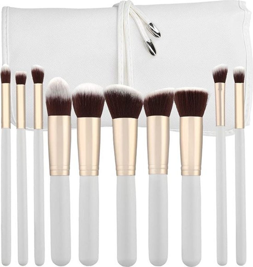 MIMO Zestaw pędzli do makijażu Kabuki White 10 szt Zdjęcie produktu 