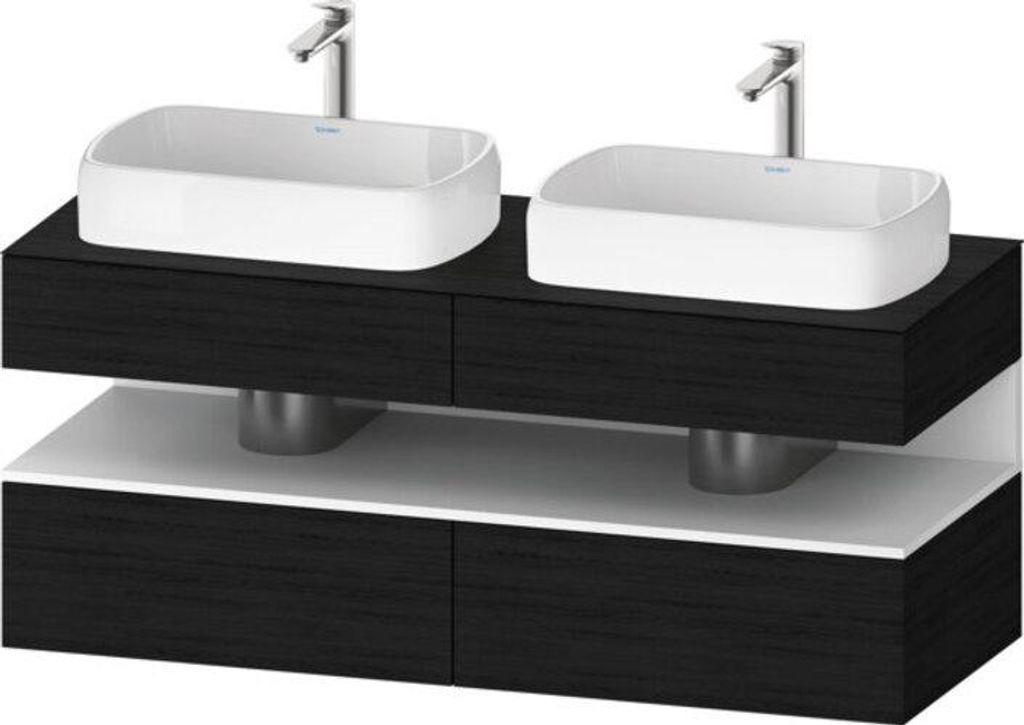 Duravit Qatego Konsolenwaschtischunterbau, 2 Auszüge, 2 Schubkästen, 2 Ausschnitte, 1400x550x600mm, Nische Weiß Matt, QA4767018160010