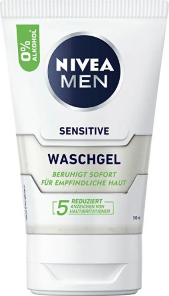 Nivea Men Sensitive Gel detergente per il viso, 100 ml