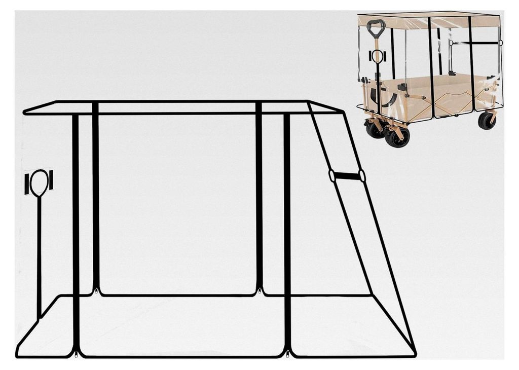 Universal Bollerwagen Regenschutz aus EVA, transparenter Regenschutz mit Reißverschluss, wasserdichtes Zubehör für klappbare Bollerwagen mit Sch...