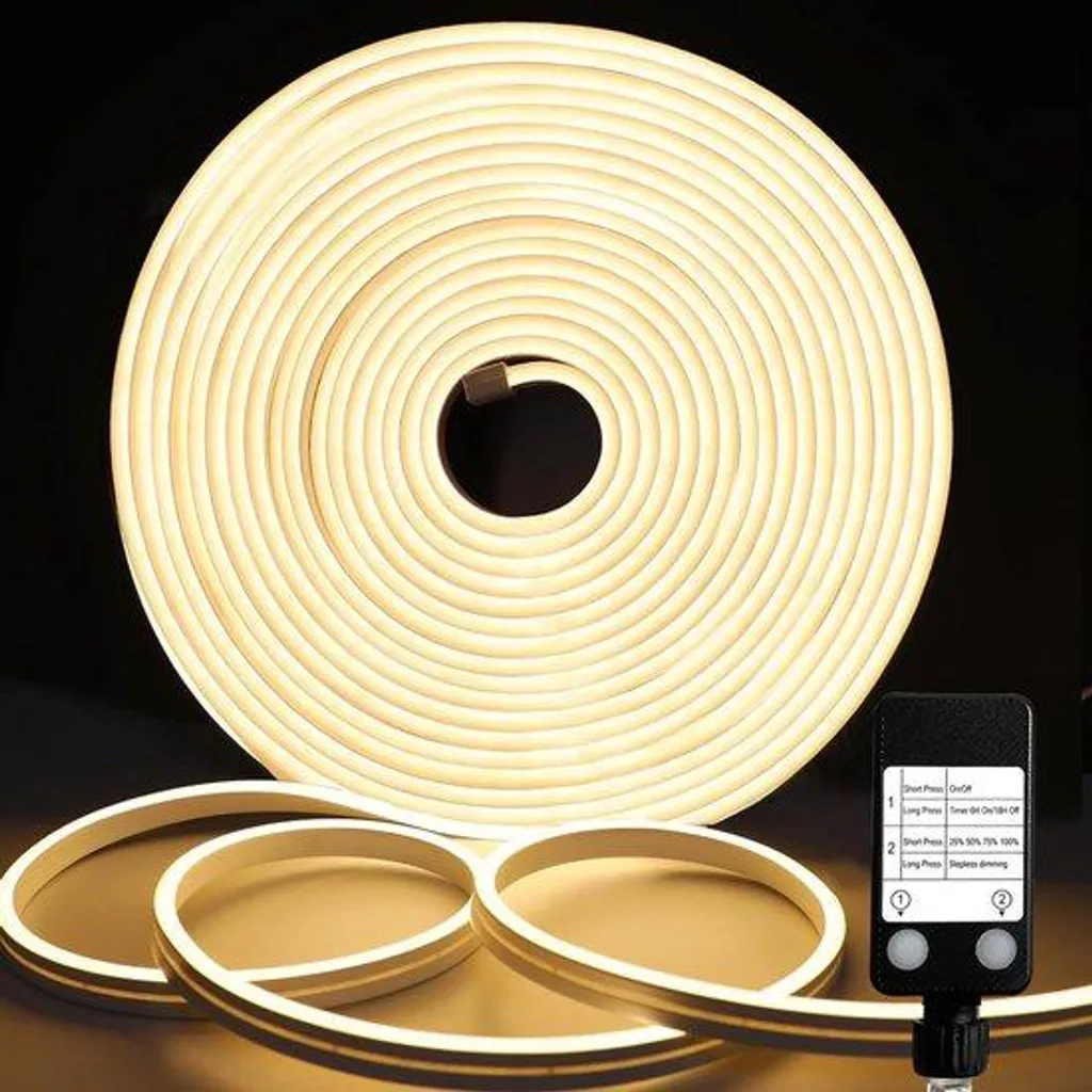 Luminaire de jardin LED 10m silicone blanc chaud à intensité réglable