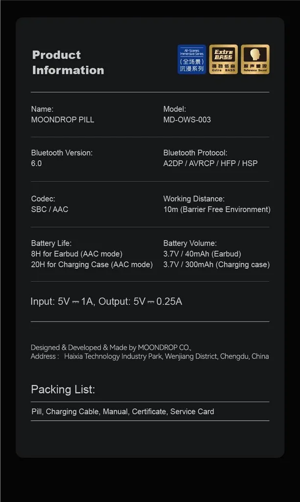 Moondrop Pill Open Ear Headphones Bluetooth 6.0 OWS Hanging Earphones IPX4 Open Ear Clip Wireless Earbuds Built-in AI ENC MD-0WS-003 (RED Moondrop Pill Open Ear Headphones Bluetooth 6.0 OWS Hanging Earphones IPX4 Open Ear Clip Wireless Earbuds Built-in AI ENC MD-0WS-003 (RED