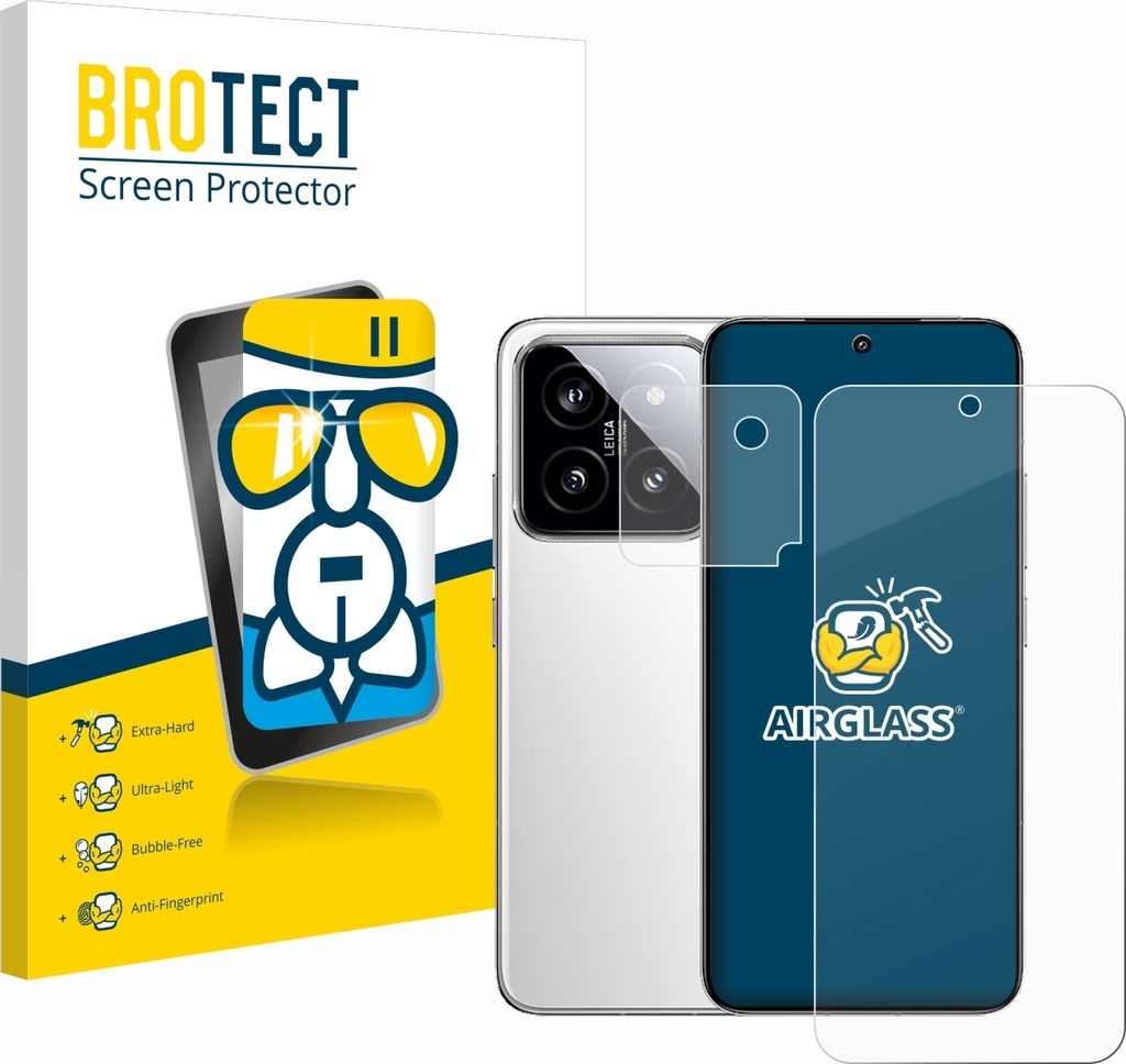 BROTECT Schutzglas für Xiaomi 14 (Display+Kamera) Schutzfolie Panzer Folie Glas Display Schutz klar