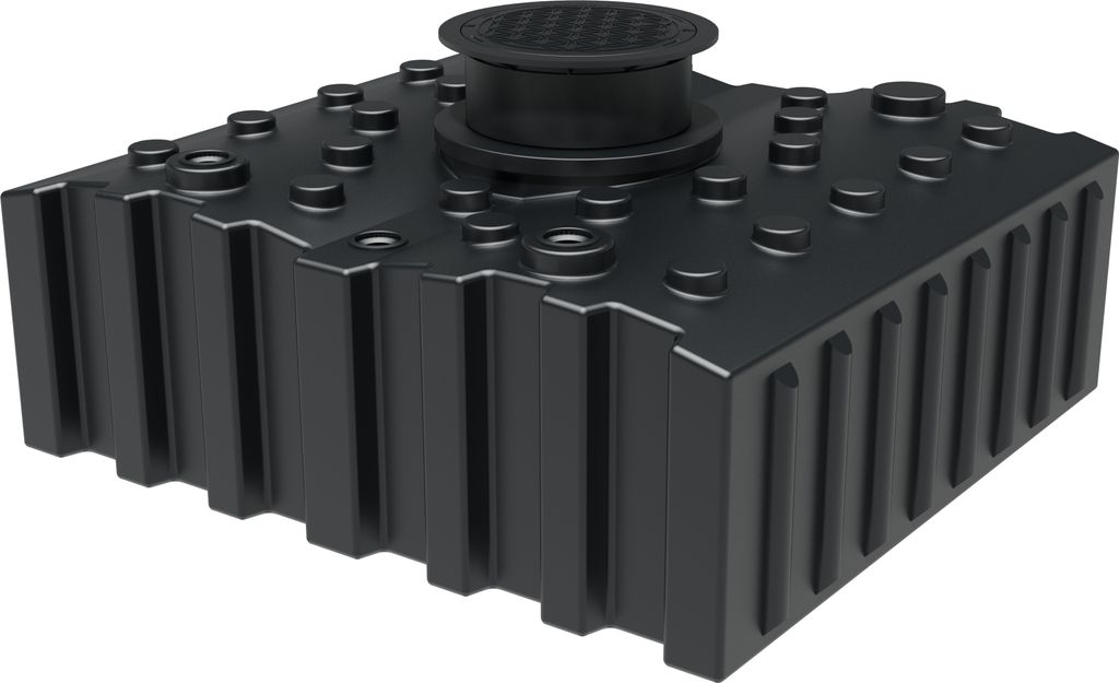 GreenLife Regenwasser-Flachtank 4.000 l mit Ausgleichsdom und begehbarer Abdeckung