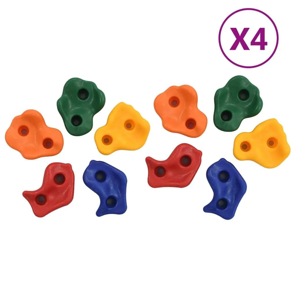 vidaXL Pierres à grimper 40 pcs PE Multicolore - Prises d'escalade murales - 7