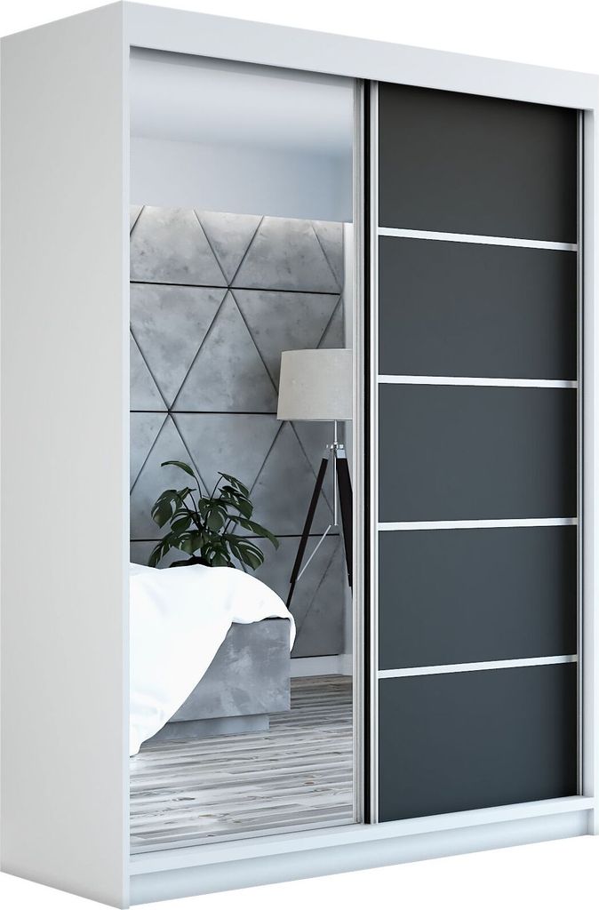 Schwebetürenschrank Kleiderschrank GAP 120 cm Schrank Produktbild 2