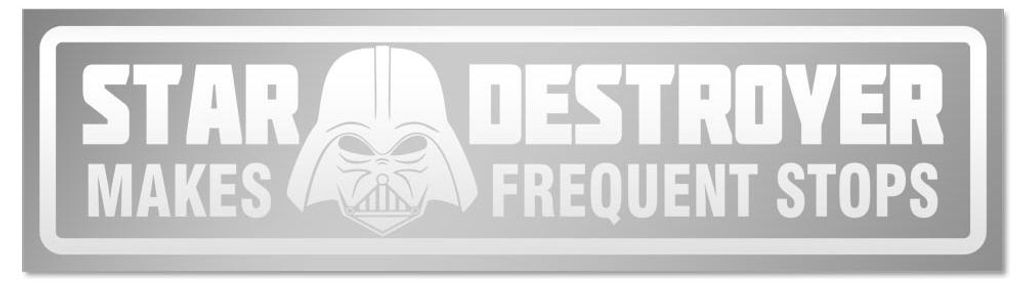 Kiwistar Frequent Stops Star Destroyer invertiert Magnetschild Schild magnetisch - 30cm Silber - Magnetfolie für Auto PKW Kfz