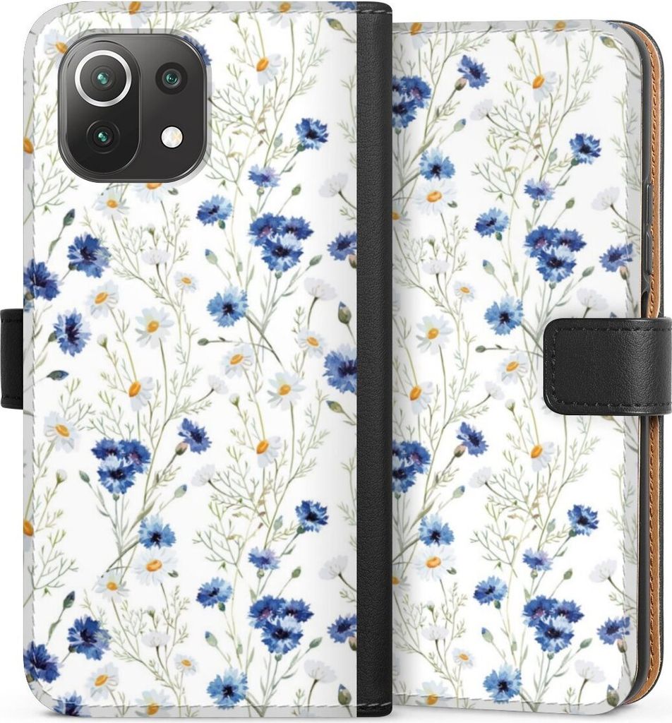 DeinDesign Klapphülle für Xiaomi Mi 11 Lite 5G Handytasche Lederhülle Tasche Blume Blumen Muster