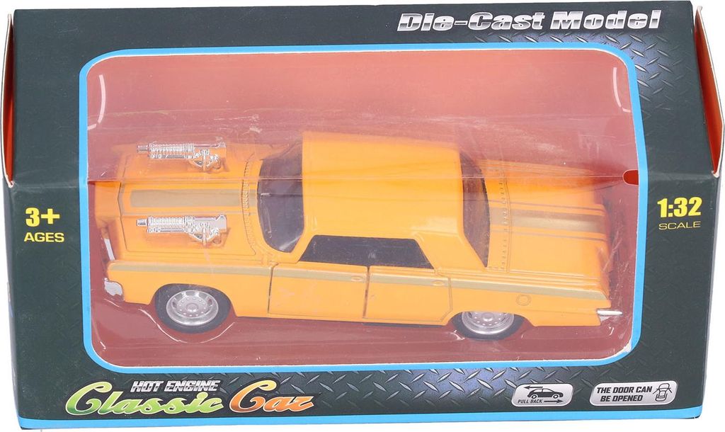 1:32 Pullback Car Toy Simulation Battery Powered Children Legierung mit hellem Geräusch (gelb)