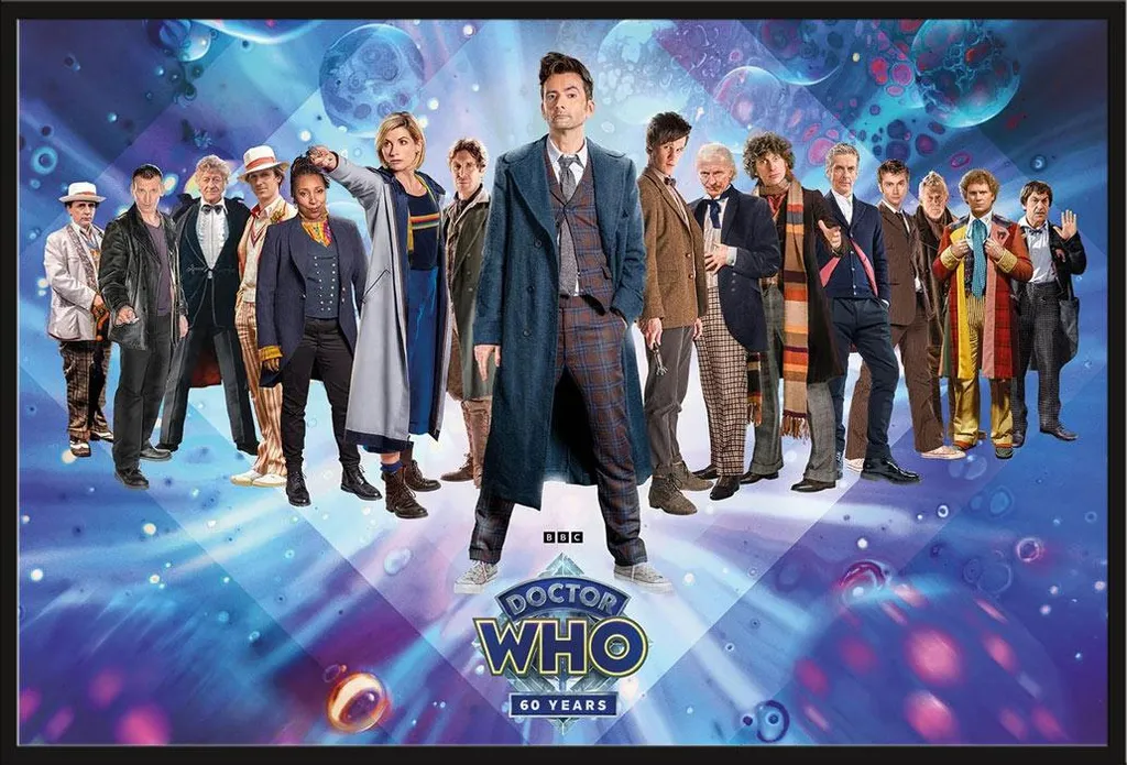 Affiche Doctor Who 60e Anniversaire : Poster Protégé sous Cadre Shinsuke