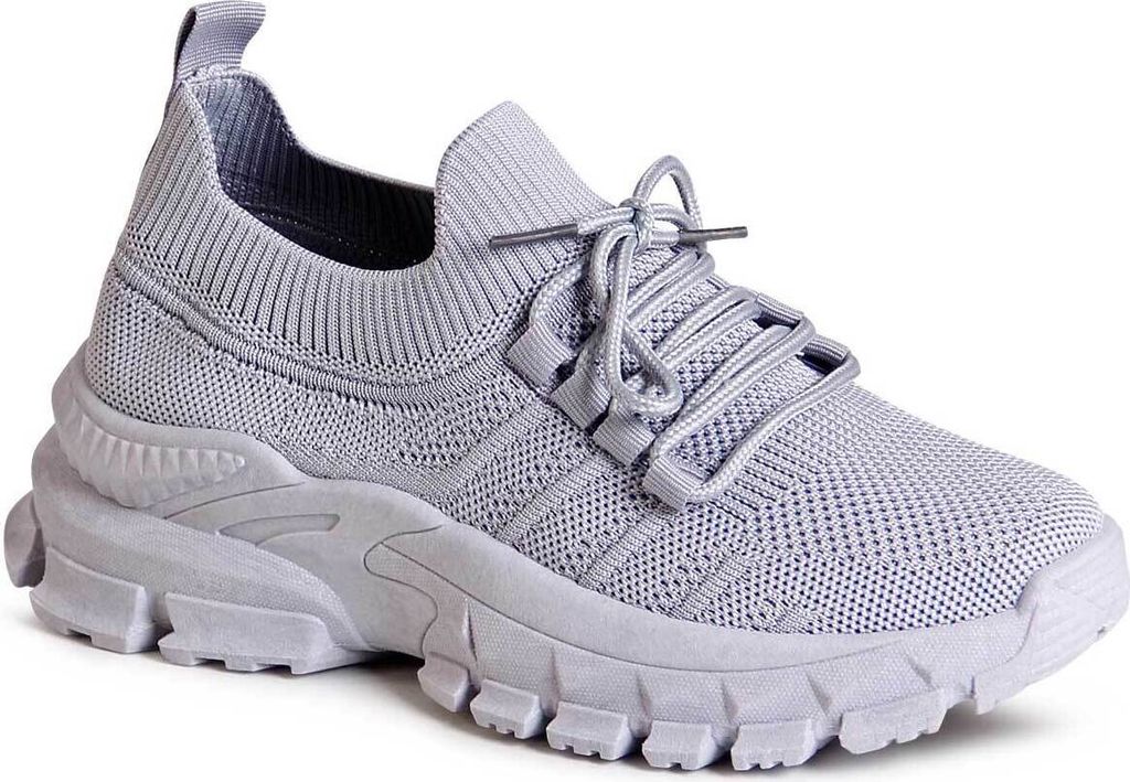 topschuhe24 3012 Damen Plateau Sneaker Glitzer Light Slipper, Farbe:Grau, Größe:40 EU
