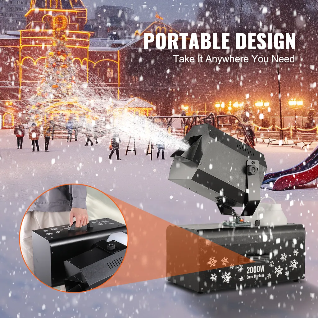 VEVOR Machine à Neige 2000W avec Réservoir 5L et Double Télécommande