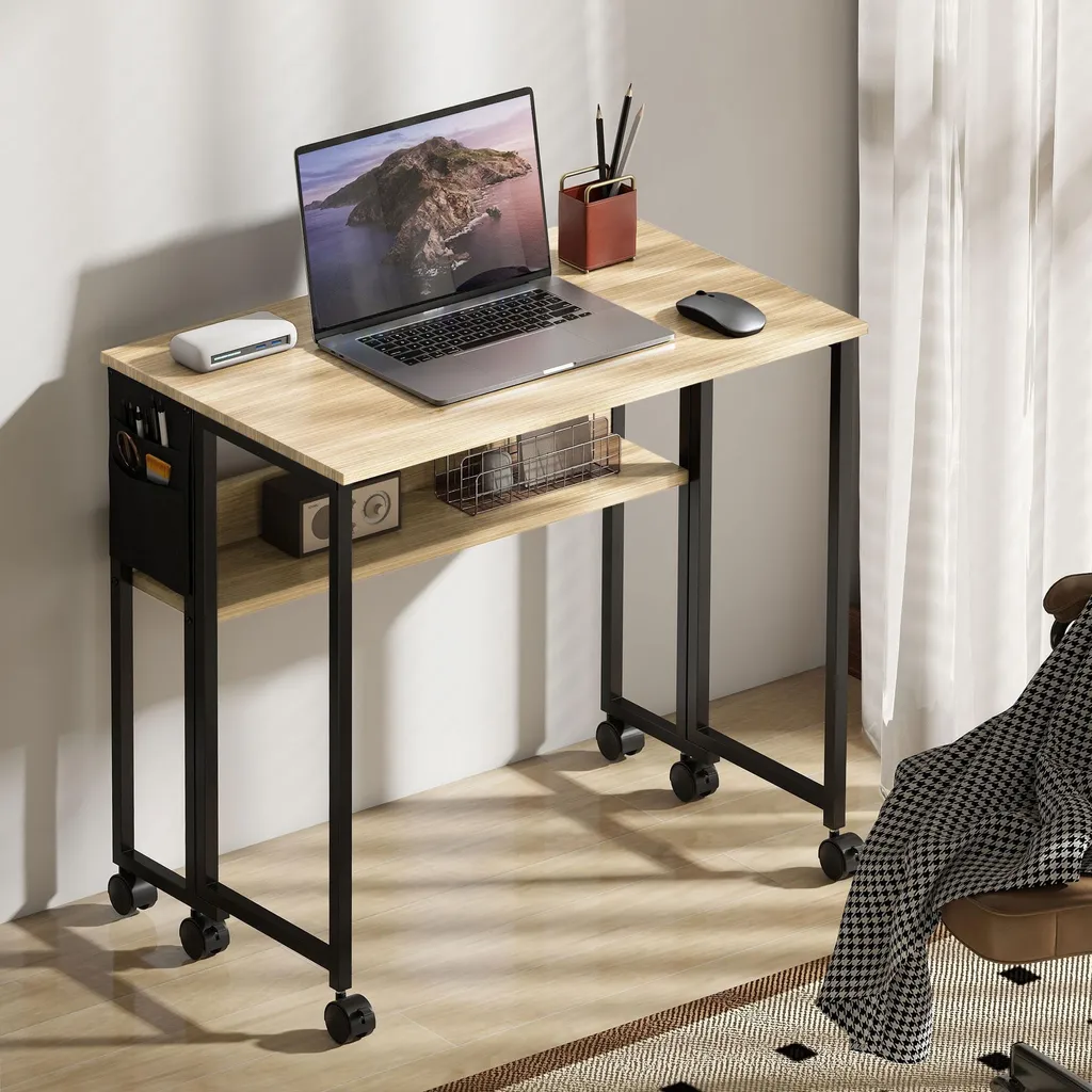 Bureau compact pliable sur roues pour libérer l'espace en un geste - 7