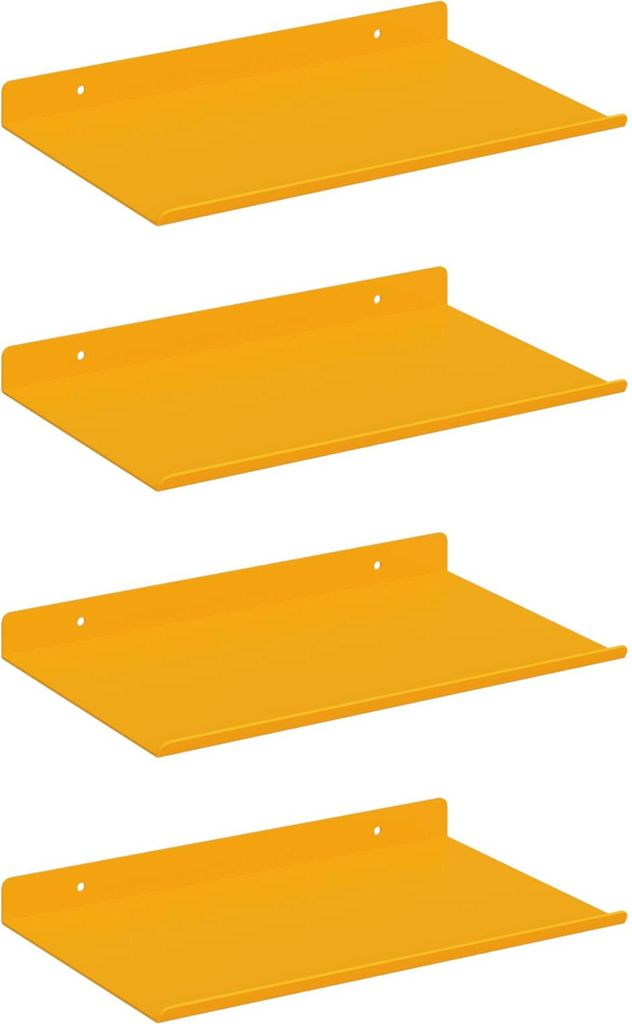 Schwebendes Regal 4 pcs Senfgelb 30 x 18 x 2,5 cm Stahl