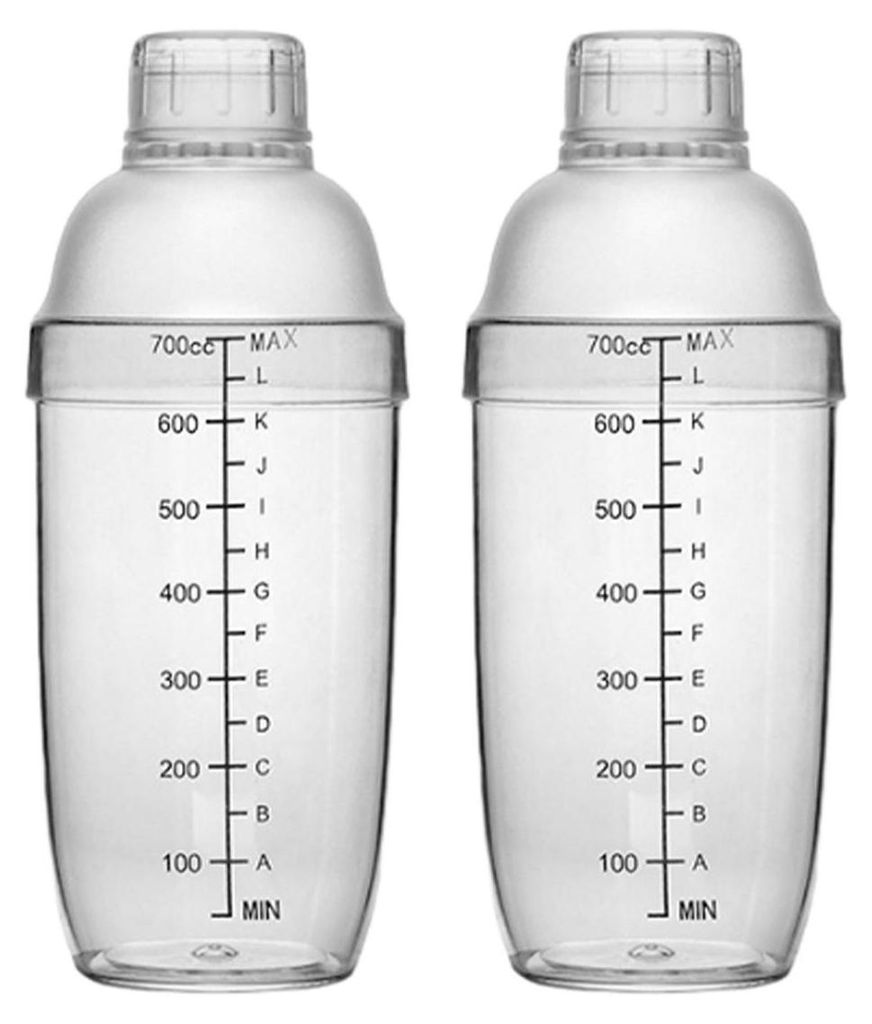 2-teiliger Cocktailshaker aus Kunststoff, Handshaker mit Waage, transparentes Barzubehör