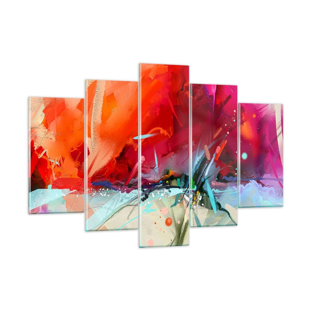 Bilder auf glas - Abstraktion modern - 150x100cm - Glasbilder - Wandbilder - Kunstdruck - zum Aufhängen bereit - Wanddekoration aus Glas - Glas Bi...