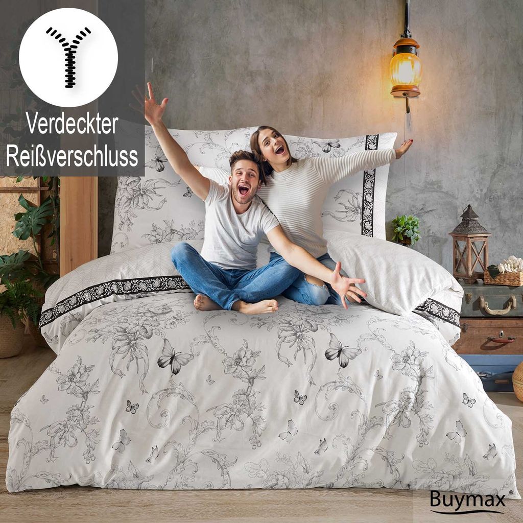 Buymax® Bettwäsche Bettbezug 200x220 cm, Kopfkissenbezug
