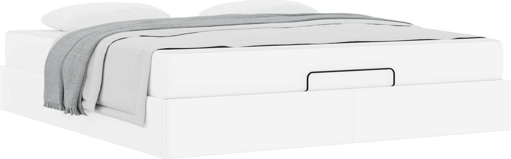 "2026 Aktion"Bettgestell/Doppelbett ️Hochwertiges - Polsterbett Erwachsene/r /Kind - mit Matratze mit Matratze 2 pcs Weiß PVC - Klassische Bette...